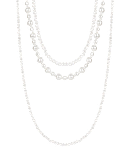 Gelaagde ketting met gemengde parels