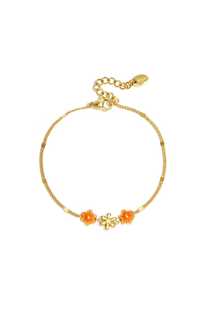 Armband met gekleurde bloemetjes