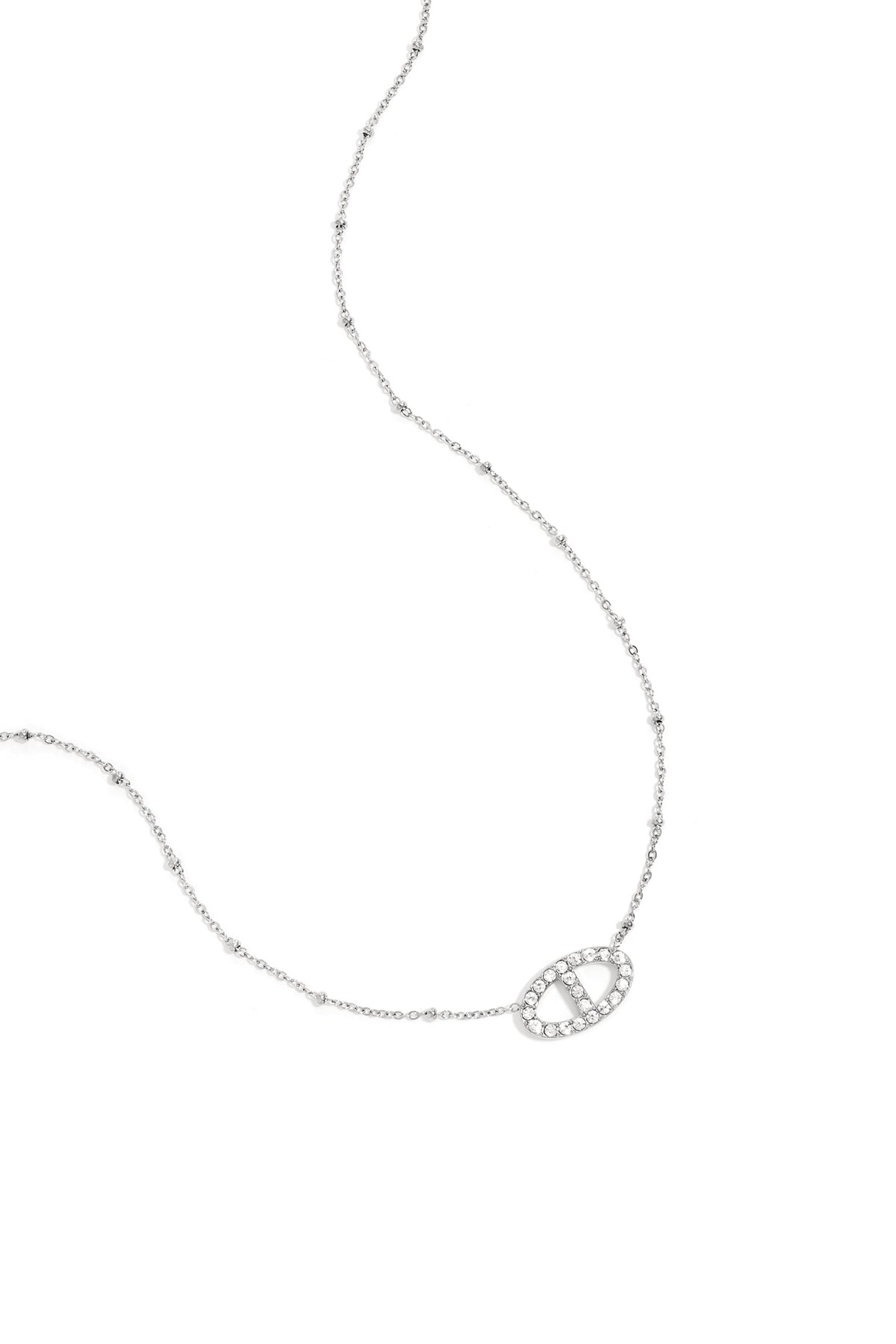 Ketting met belegde ovale hanger