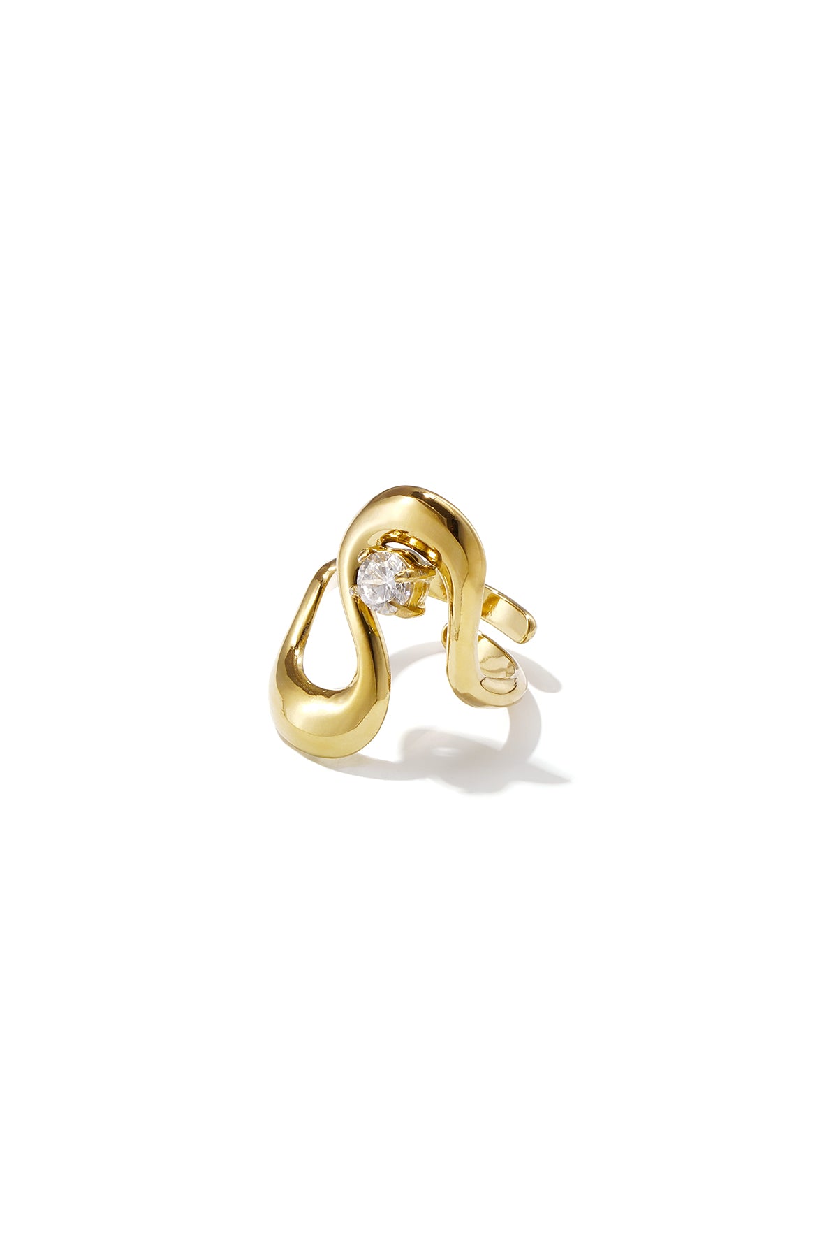 Verstelbare statement ring met zirkonia steen