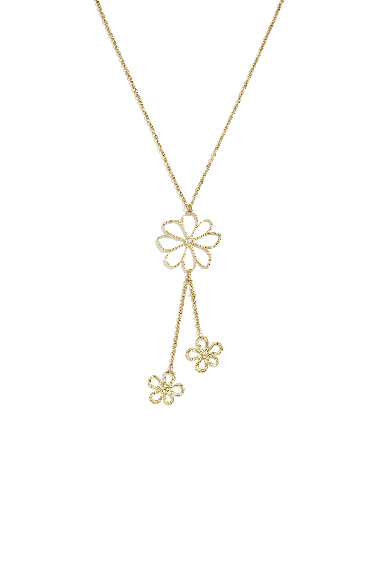 Roestvrijstalen hangerkettingen met bloemenmotief uit de Daily Simple-serie voor dames.