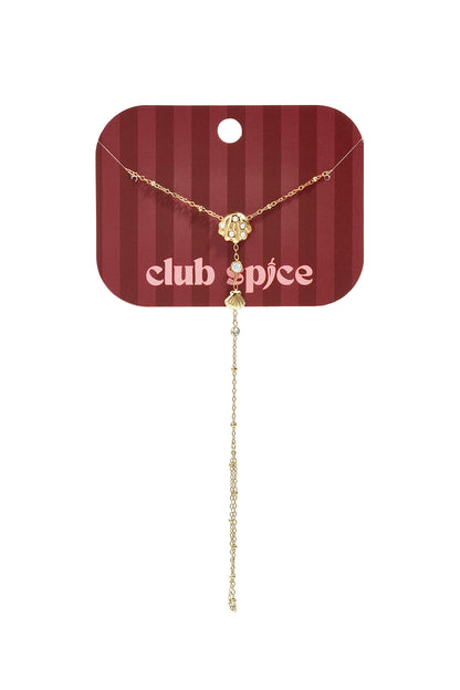 Handketting van roestvrij staal met schelpmotief, eenvoudige dagelijkse sieraden uit de Simple Series voor dames.