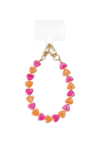 Telefoonketting met hartje, schattig, acryl, dagelijkse accessoires