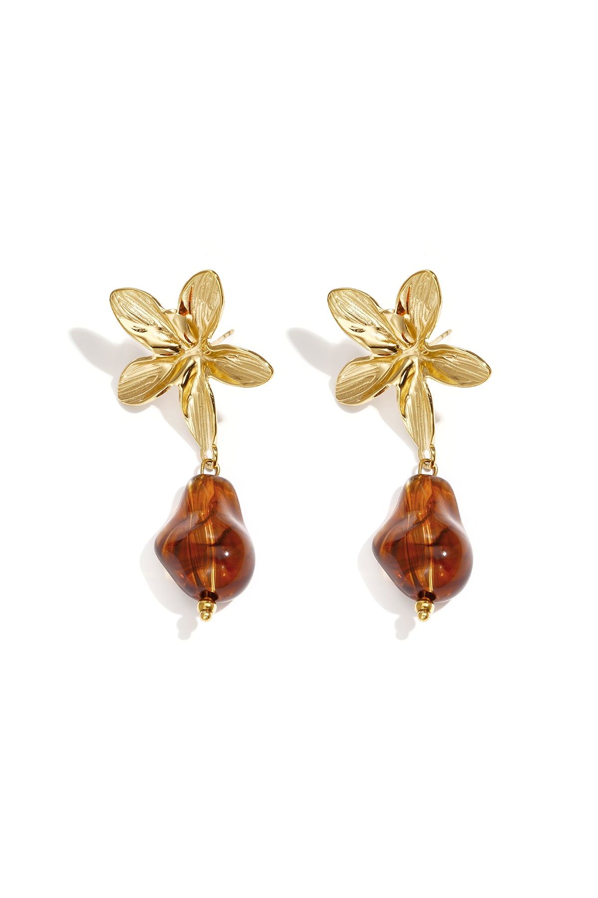 Roestvrijstalen hangende oorbellen met bloemmotief, casual en eenvoudig voor dagelijks gebruik, dames sieraden