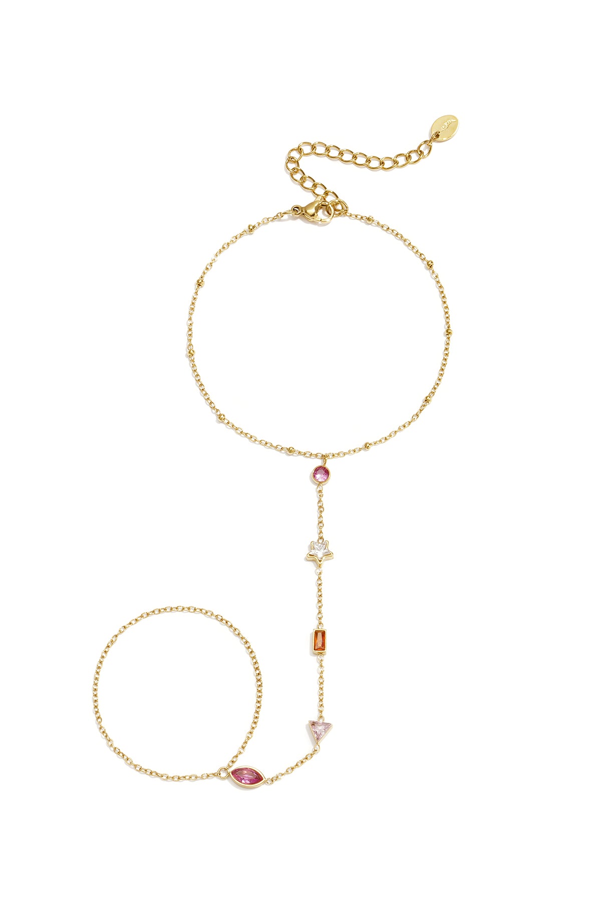 Handketting van roestvrij staal met geometrische vorm, eenvoudige serie, damessieraden