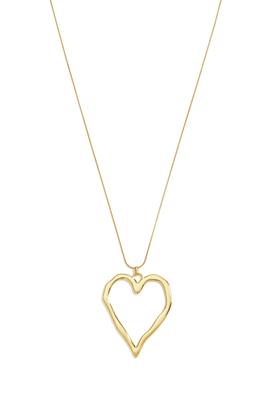 Lange roestvrijstalen halsketting met hartje, eenvoudige, alledaagse serie, dames sieraden