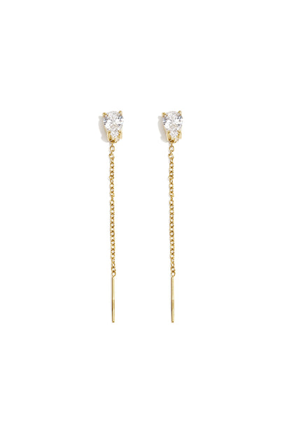 Oorbellen met hangertjes van roestvrij staal en ketting, elegante en eenvoudige serie voor dagelijks gebruik, damessieraden
