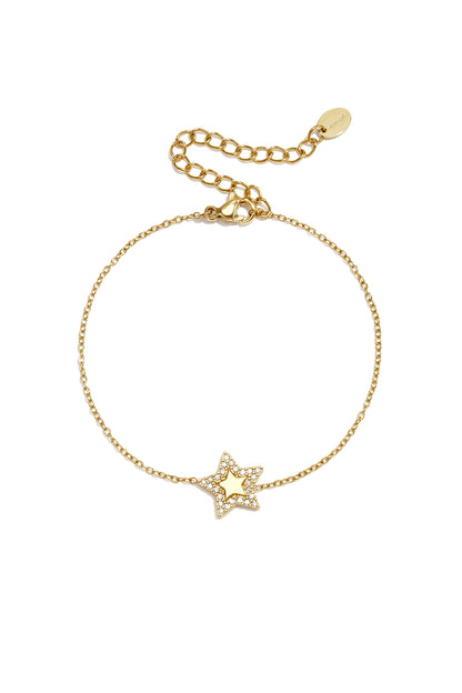 Roestvrijstalen schakelarmbanden Star Simple Daily Simple Series Damessieraden