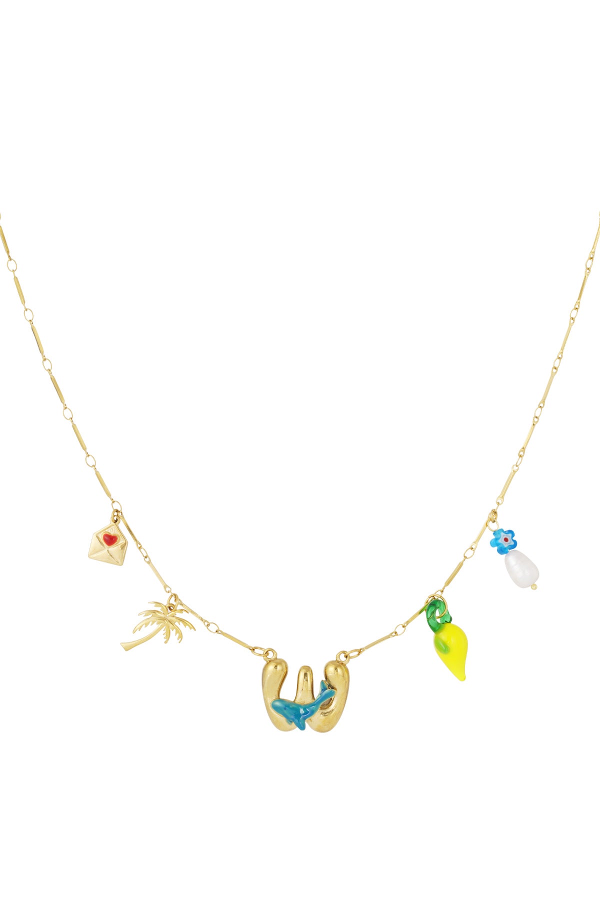 Happy Initials ketting met bedels
