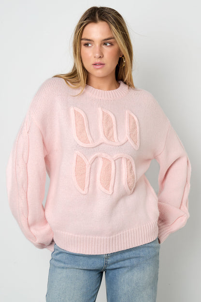 Gebreide Polyestervezel Vrouwen Truien Casual Letters