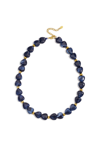 Acryl kralenkettingen met hartje, casual, alledaagse, eenvoudige serie, dames sieraden