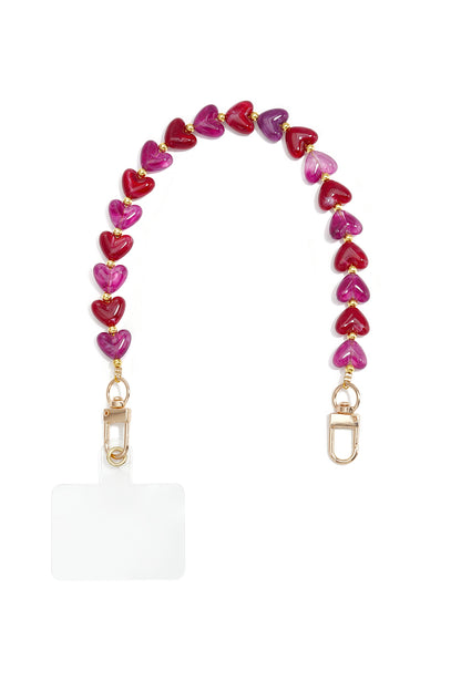 Telefoonketting met hartje, eenvoudig, acryl, dagelijkse accessoires