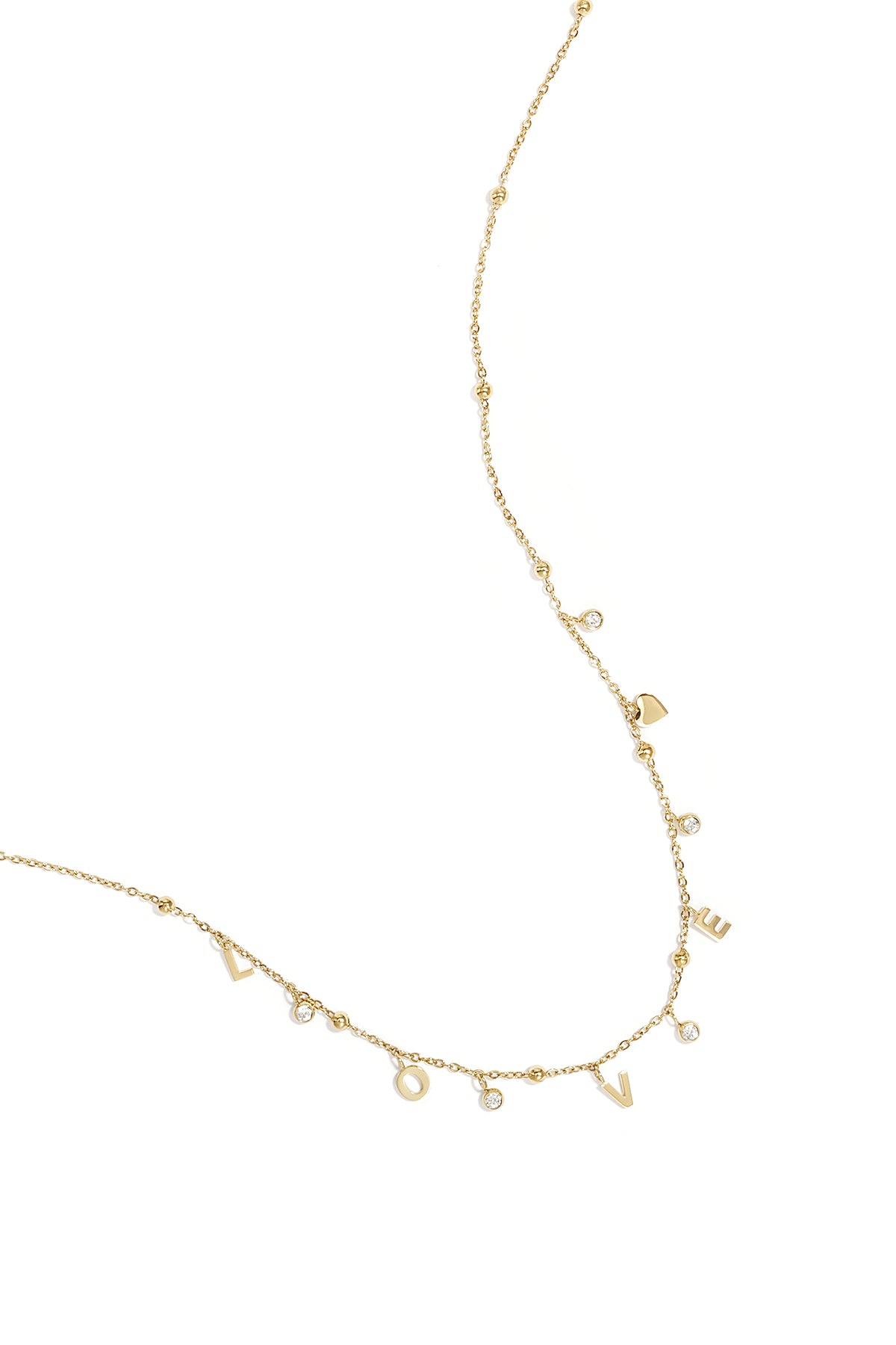 Love ketting met zirkonia steentjes