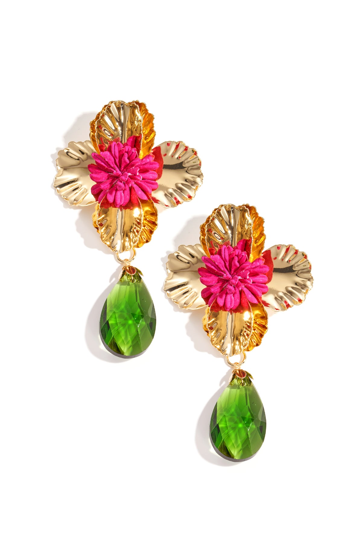 Oorbellen met ijzeren druppel, bloemen, vakantie, luxe serie, damessieraden