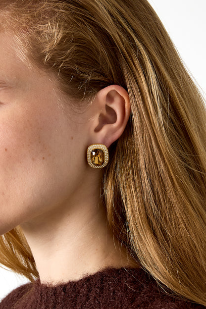 Roestvrijstalen oorknopjes met geometrische vorm, elegant en luxueus, voor dagelijks gebruik. Damessieraden.