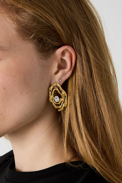 Roestvrijstalen oorknopjes met onregelmatige vorm, eenvoudige, alledaagse serie, dames sieraden