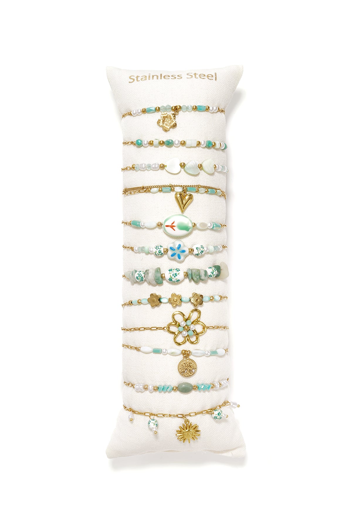 14K vergulde keramische armbandensets met bloemenmotief, casual, dagelijks en romantisch, damessieraden