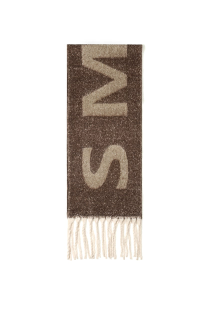 Wintersjaals met lettermotief, eenvoudig, polyester, dagelijkse accessoires