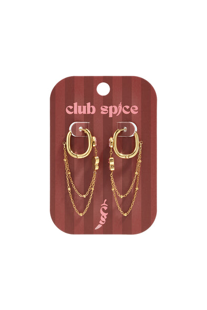 Oorbellen met hangertjes van roestvrij staal en ketting, Simple Daily Simple Series, damessieraden
