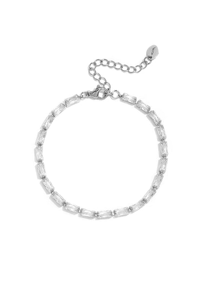 Roestvrijstalen kralenarmbanden, rechthoekig, eenvoudig, geschikt voor dagelijks gebruik, Simple Series, damessieraden
