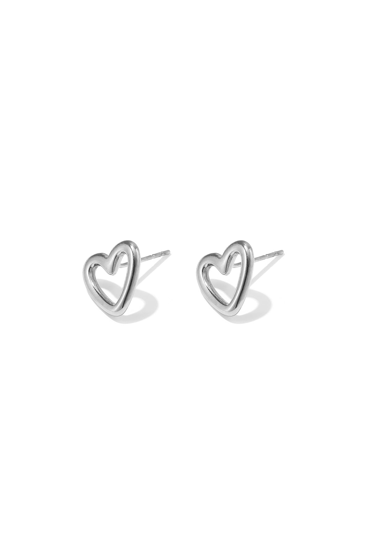 Roestvrijstalen oorknopjes met hartjesmotief, eenvoudige dagelijkse sieraden uit de Simple Series voor dames.