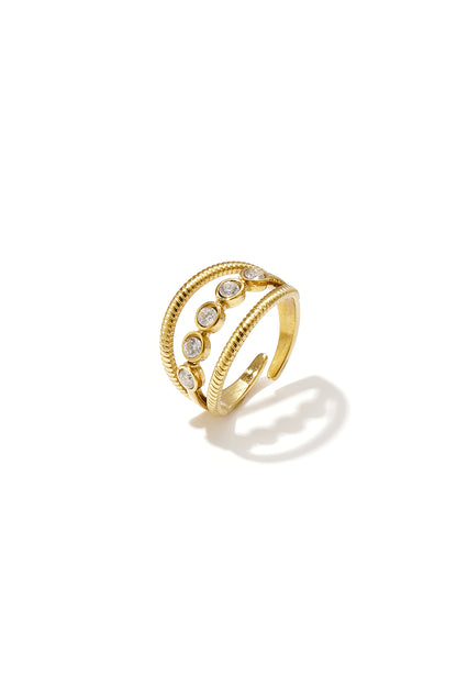 Gelaagde ring met steentjes
