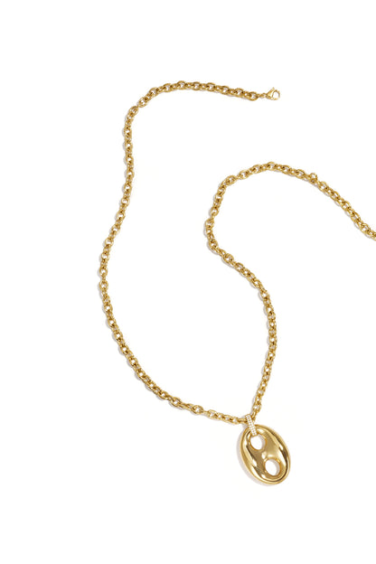 Chunky ketting met statement charm in knoop vorm