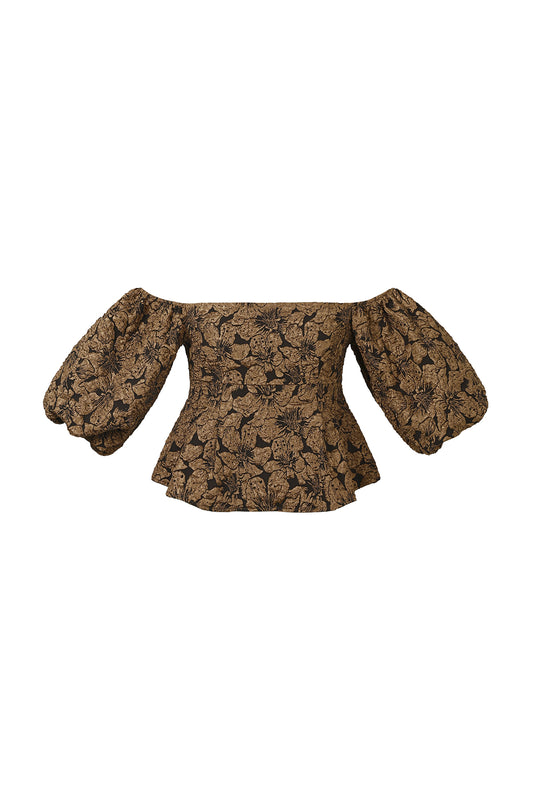 pof mouw top met textuur