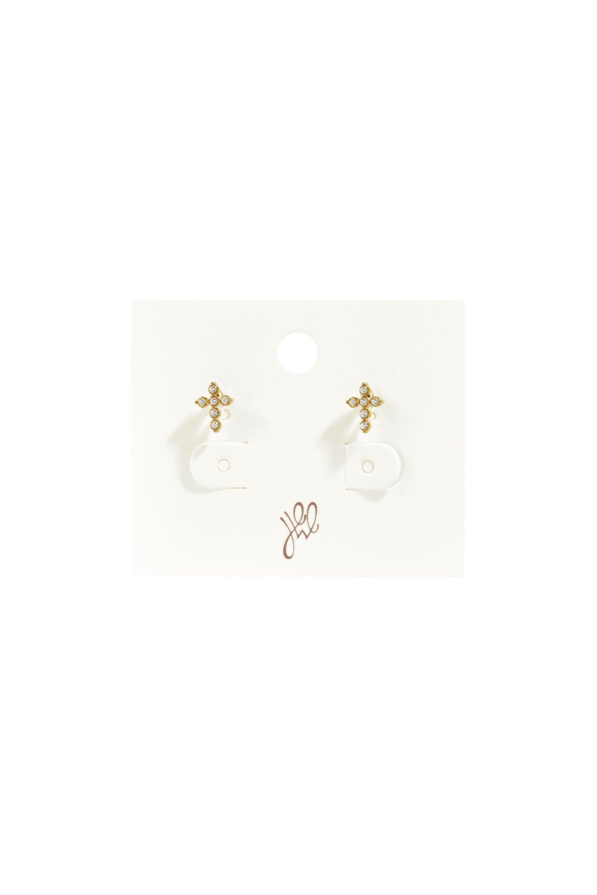 Clipoorbellen van roestvrij staal met kruisje, eenvoudige dagelijkse sieraden uit de Simple Series voor dames.