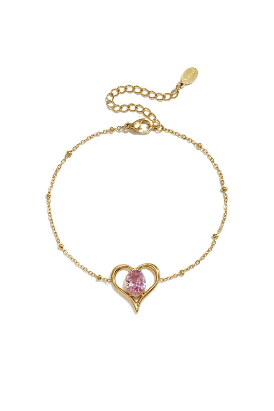 Roestvrijstalen bedelarmbanden met hartje, eenvoudige dagelijkse serie, dames sieraden