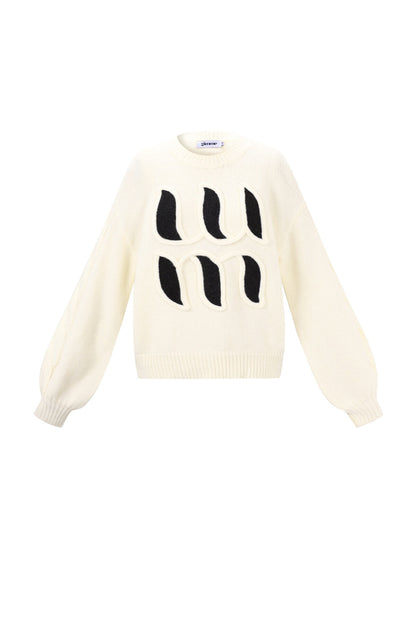 Gebreide Polyestervezel Vrouwen Truien Casual Letters
