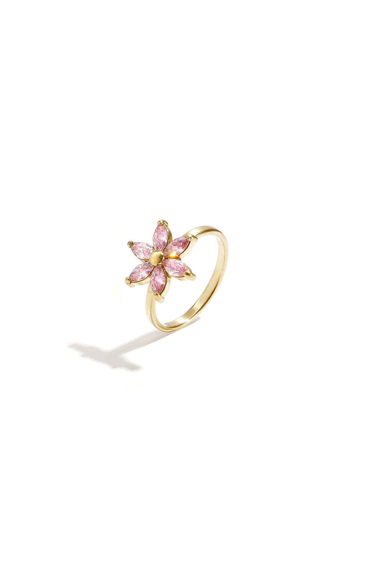 Ring met strass bloem