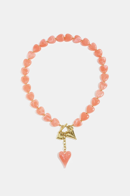 Kralenketting met hangende harten charms