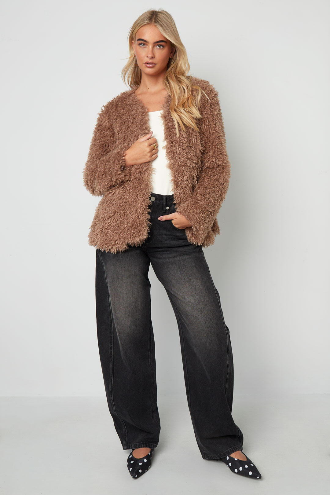 Geweven Polyestervezel Vrouwen Jas Elegant Solide Kleur Herfst/Winter