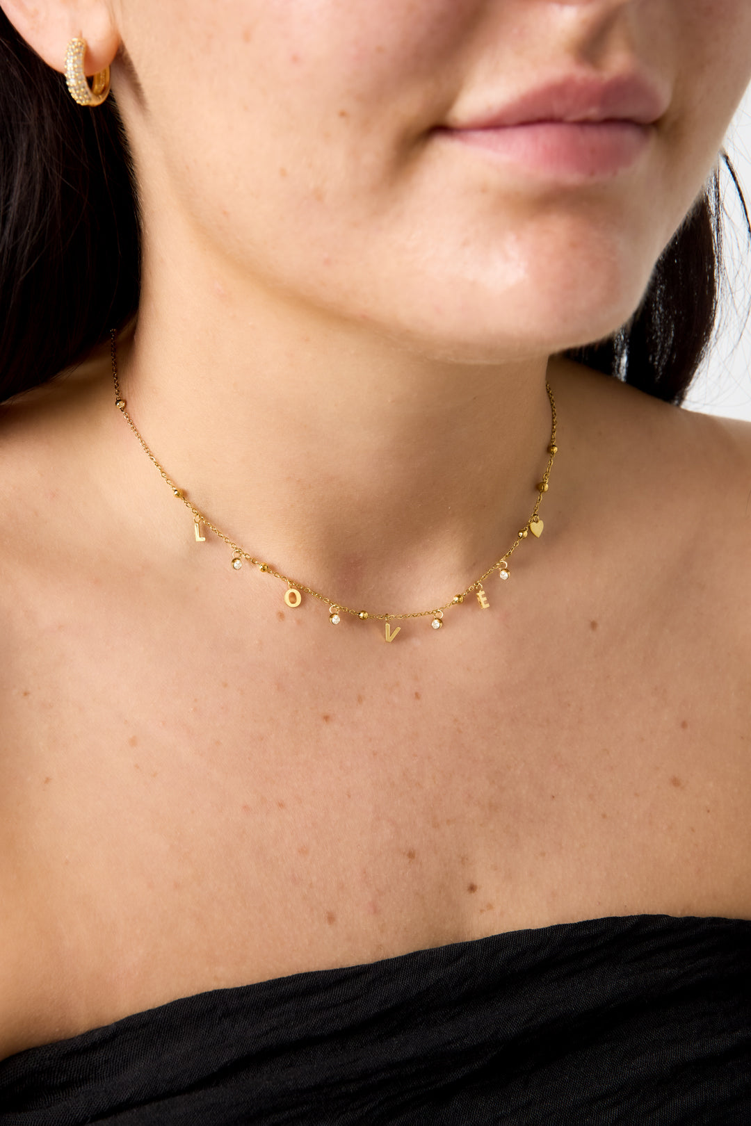 Love ketting met zirkonia steentjes