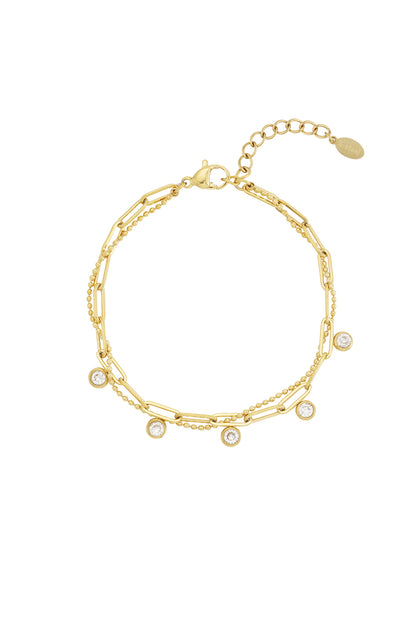 Elegant 14K Gold Plated Charm Bracelet for Women