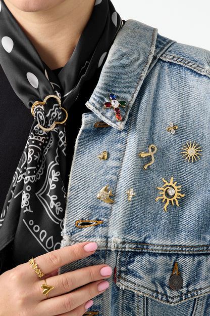 Broches met klavertje, eenvoudig, roestvrij staal, dagelijkse accessoires