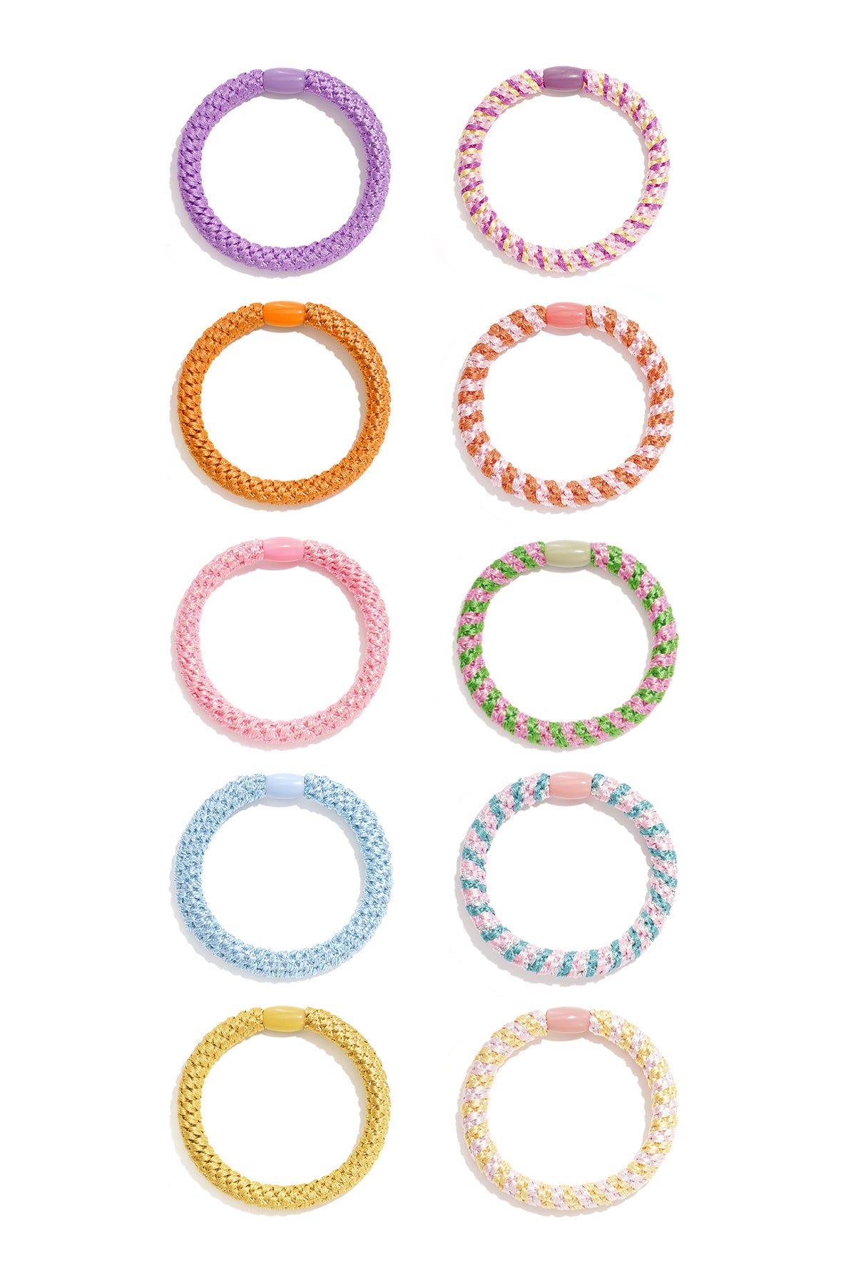 Haarelastiekjes in diverse kleuren, eenvoudig, van polyester, ideaal voor dagelijks gebruik.