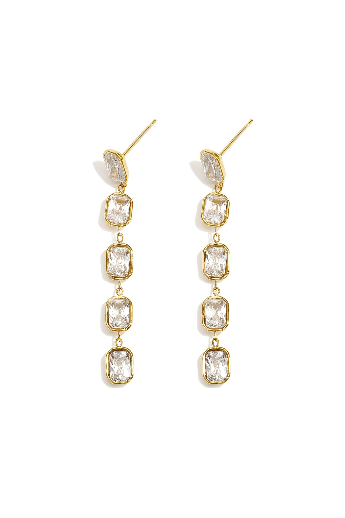 Hangende oorbellen van roestvrij staal met geometrische vorm, elegant, geschikt voor feestjes en bijeenkomsten, luxe serie damessieraden