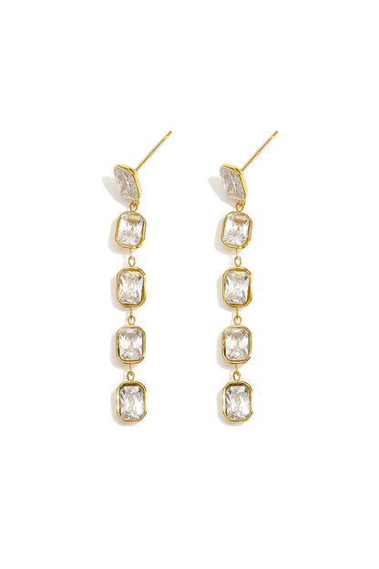 Hangende oorbellen van roestvrij staal met geometrische vorm, elegant, geschikt voor feestjes en bijeenkomsten, luxe serie damessieraden