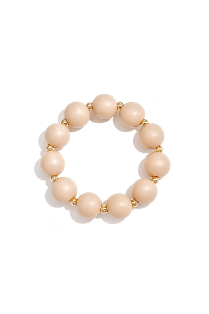 Houten kralenarmband met gouden details