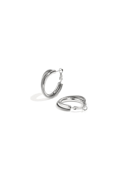 Elegant Stainless Steel Hoop Earrings - Timeless Style
