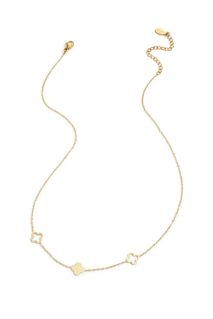 Ketting klavertjes Goud kleur Stainless Steel