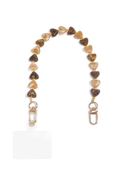 Telefoonketting met hartje, eenvoudig, acryl, dagelijkse accessoires