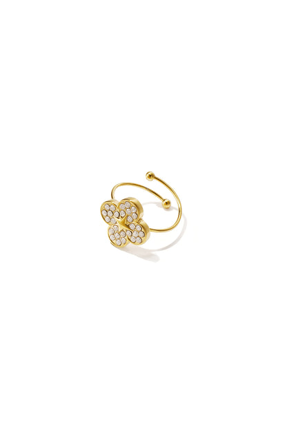 14K vergulde roestvrijstalen minimalistische ringen Clover Simple Daily Simple Series dames sieraden