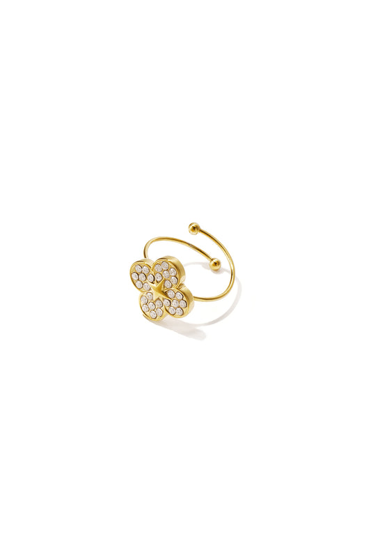 14K vergulde roestvrijstalen minimalistische ringen Clover Simple Daily Simple Series dames sieraden