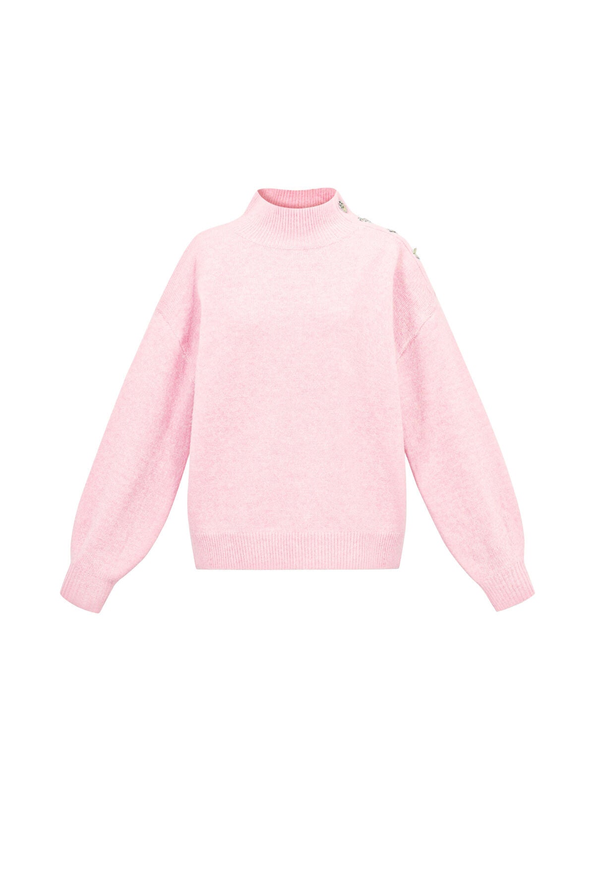 Gebreide Polyestervezel Vrouwen Trui met Schildkraag Casual Eenvoudige Kleur