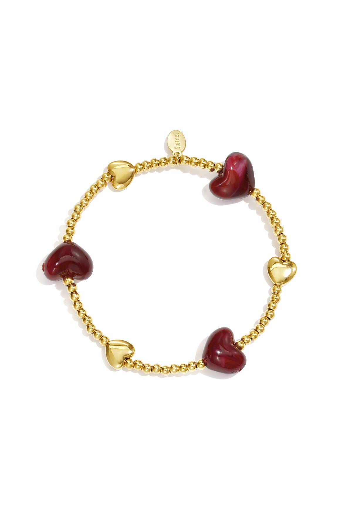 Roestvrijstalen bedelarmbanden met hartje, eenvoudige dagelijkse serie, dames sieraden