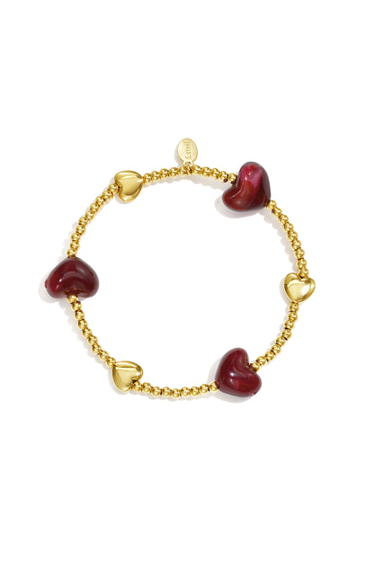Roestvrijstalen bedelarmbanden met hartje, eenvoudige dagelijkse serie, dames sieraden