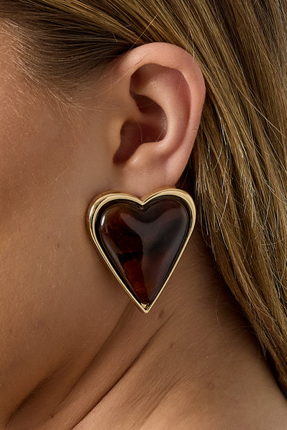 Oorbellen met hartvormige stift van legering, retro, alledaags en eenvoudig, dames sieraden